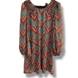 Y2K Fire Los Angeles Black, Blue, Red Shift Dress